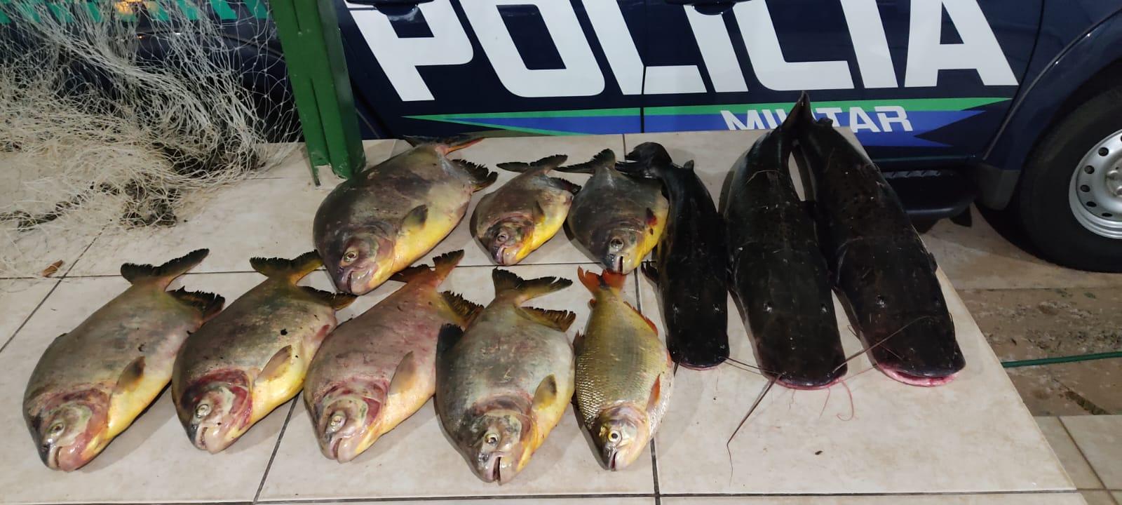PMA do Distrito de Águas do Miranda prende pescador profissional por pesca com tarrafa em piracema e apreende barco e pescado
