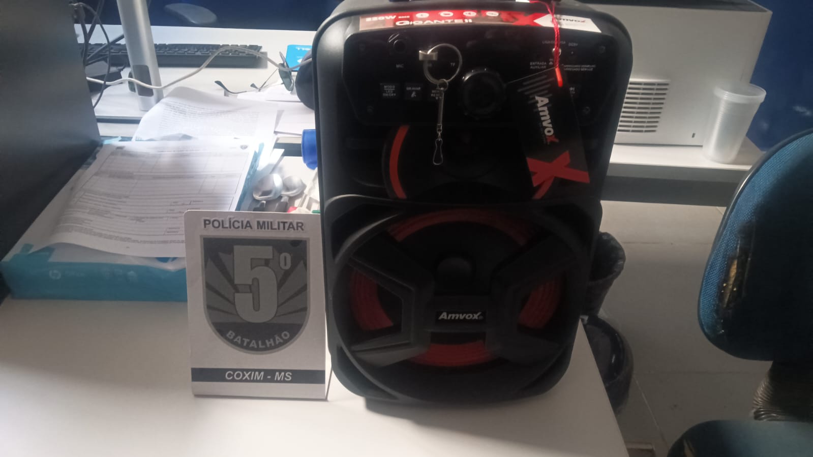 Polícia Militar apreende caixa de som após denúncia de perturbação do sossego em Coxim