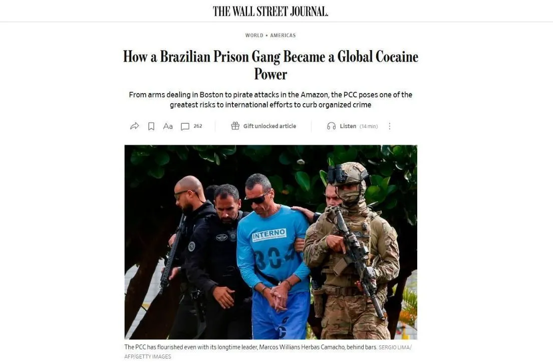 Reportagem internacional compara PCC a dimensão da máfia italiana e eficiência de multinacionais