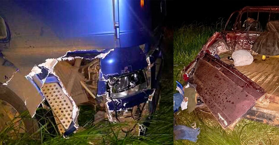 F1000 com problema mecânico é atingida por carreta na BR-060 próximo a Camapuã