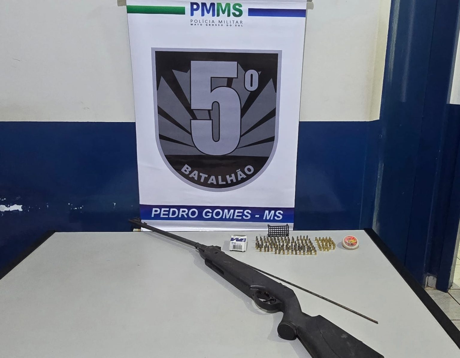 Homem de 62 anos é preso por porte ilegal de arma na MS-215, em Pedro Gomes