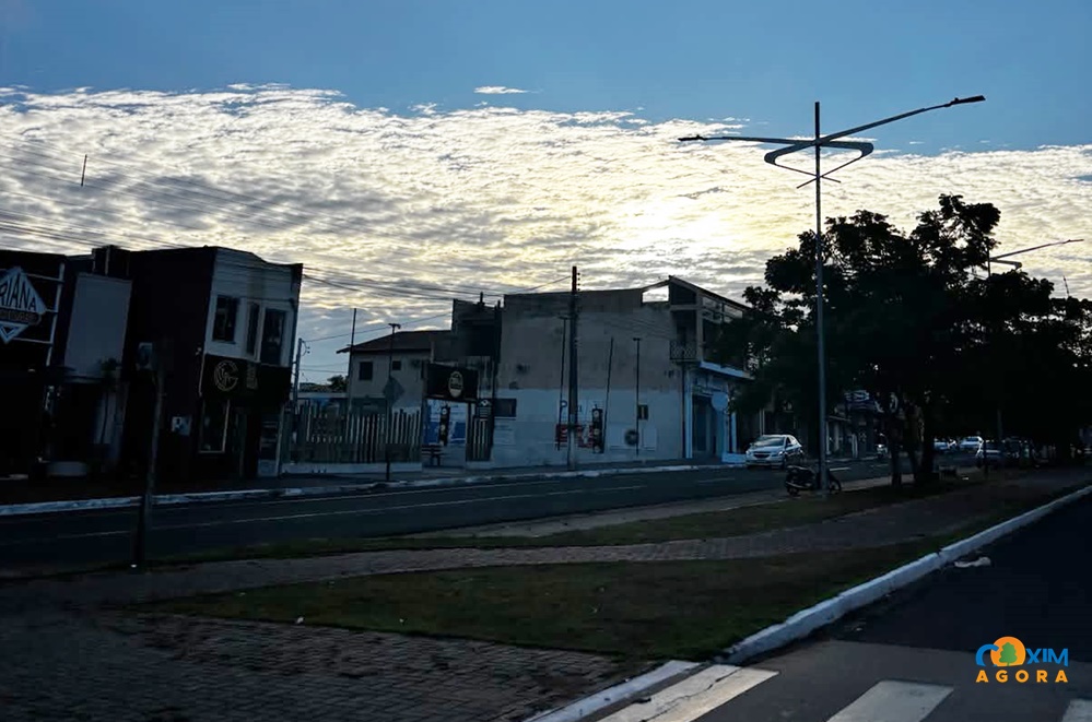 Segunda-feira será de muitas nuvens e possibilidade de chuva isolada em Coxim
