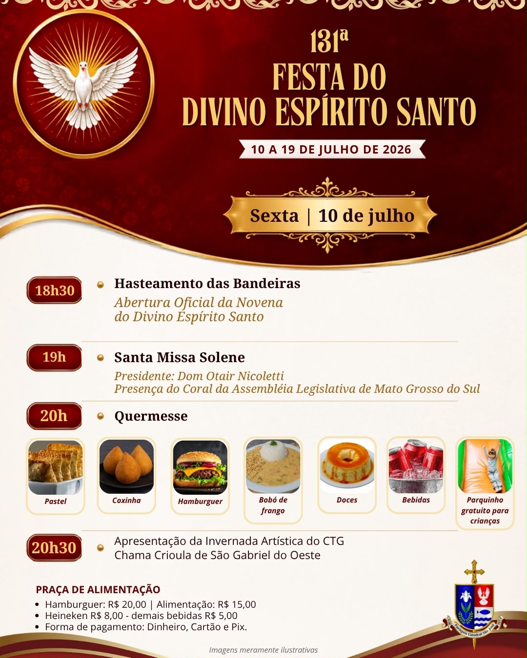 Começa hoje a 131ª Festa do Divino Espírito Santo de Coxim