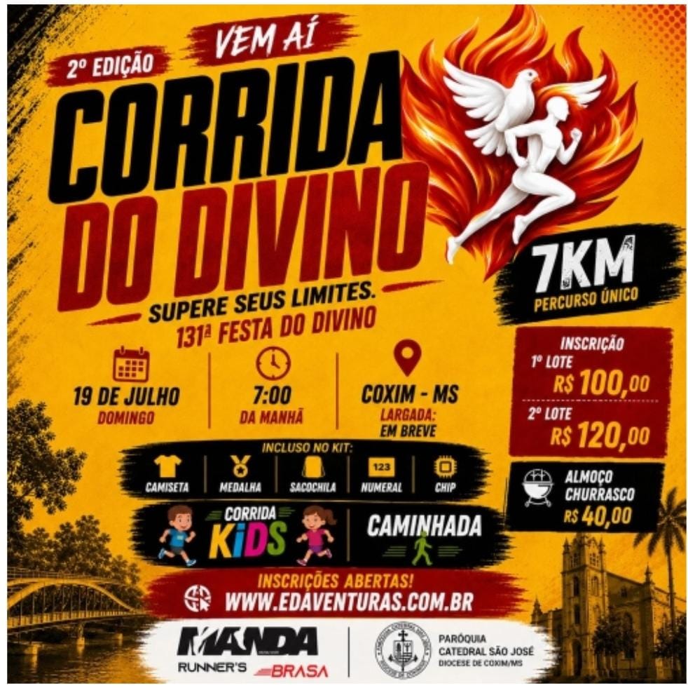 2ª Corrida do Divino movimenta Coxim neste domingo