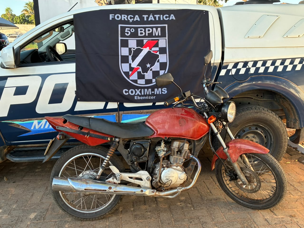 Polícia Militar localiza moto usada em tentativa de homicídio em Coxim