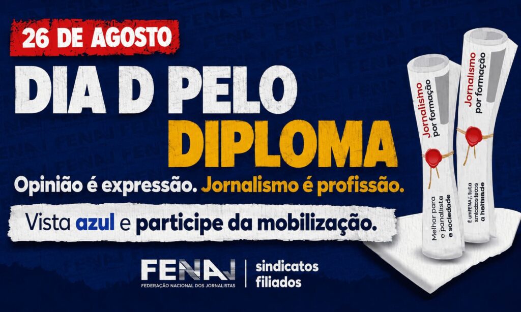 Sindjor-MS convoca jornalistas para mobilização nacional da FENAJ pelo diploma
