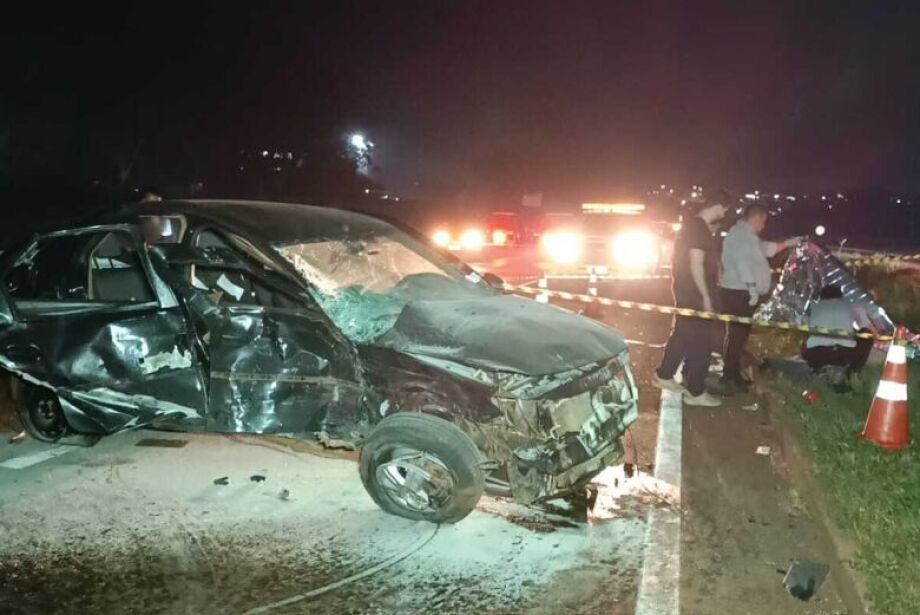 Acidente entre quatro veículos deixa um morto e seis feridos na BR-163