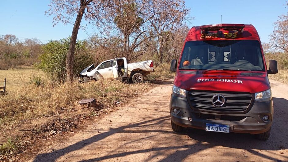 Idoso morre durante capotamento de caminhonete na MS-454, em Corumbá