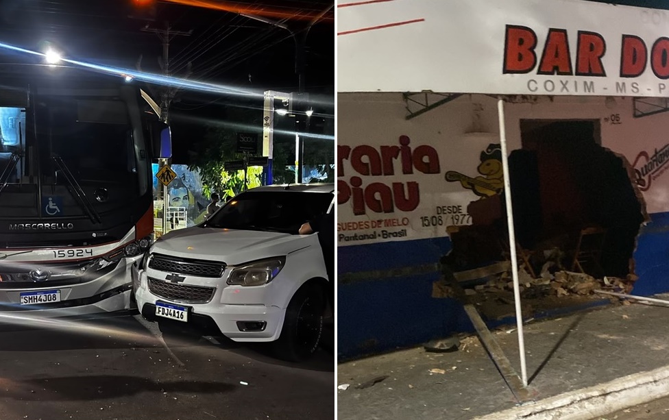 Dois acidentes sem vítimas são registrados entre a noite de sábado e a madrugada em Coxim